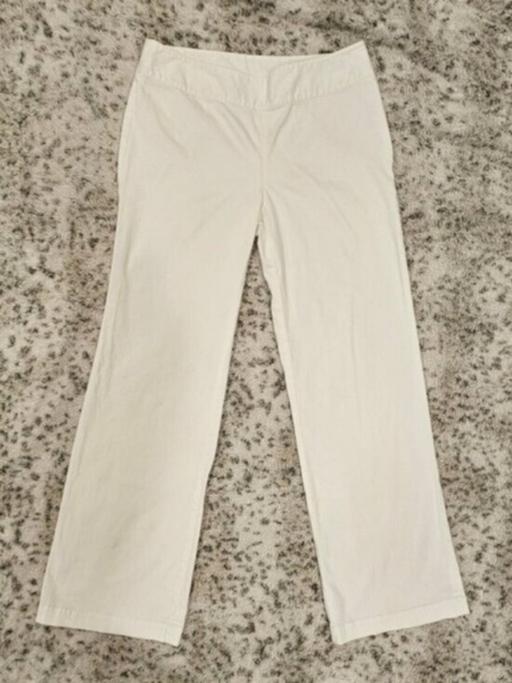 Lilly Pulitzer SZ 10 White Mid Rise Wide Leg Side Zip Cotton Stretch Pants